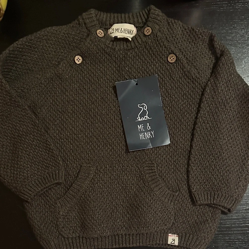 Me & Henry Kids' Brown Knit Sweater - Picture 1 of 3